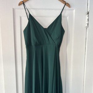 Birdy Grey Kaia Chiffon Bridesmaid Dress In Emerald Size M